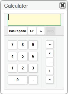 Available Calculators Basic (Four-Function) Calculator The basic calculator includes a number pad and buttons for adding, subtracting, multiplying, and dividing. Figure 63.