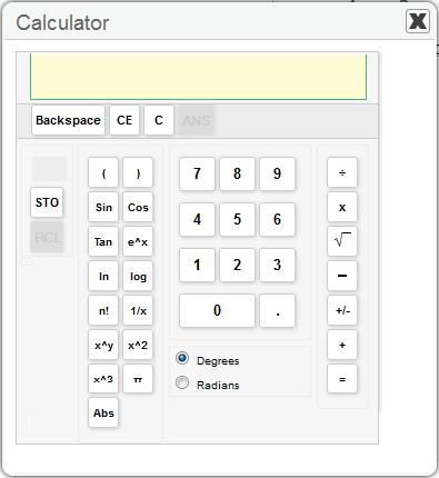 Scientific Calculator In addition to the functions available on the basic/standard calculator, the scientific calculator includes exponential, logarithmic, and trigonometric functions. Figure 64.