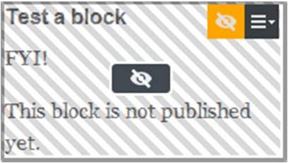 When you create a block, clicking Back will take you back to the page you are working on. 5. Publish the block. 6. Drag the block to the page and publish it.