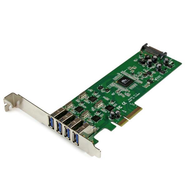 4 Independent Port PCI Express PCIe SuperSpeed USB 3.0 Controller Card Adapter with UASP - SATA Power Product ID: PEXUSB3S400 The PEXUSB3S400 PCI Express USB 3.