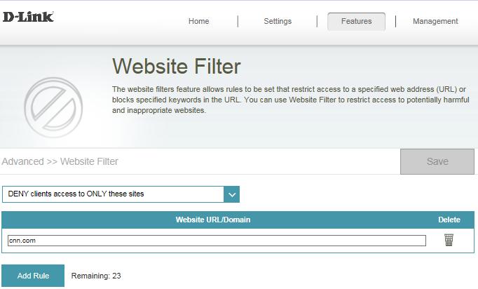 Step 3: You may specify a maximum of fifteen web sites.