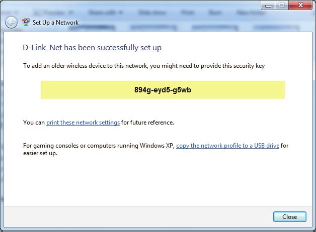 8. The following window informs you that WPS on the DIR-879 has been set up successfully.