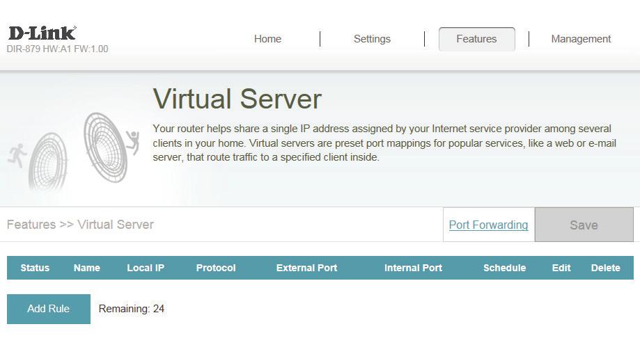 Section 4 - Configuration - Router Mode Virtual Server The virtual server allows you to specify a single public port on your router for redirection to an internal LAN IP Address and Private LAN port.