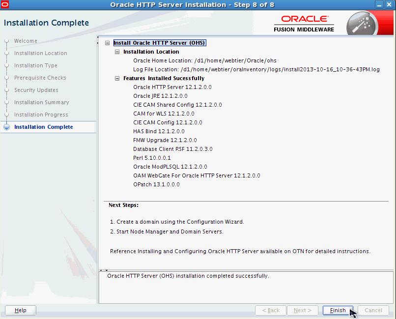 Creating a Domain In this step, you configure Oracle HTTP Server in a standalone domain. To start the Oracle Fusion Middleware configuration wizard, perform the following steps: 1.
