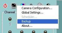 82 Using IP surveillance Software (continued) Monitor Program (continued) Backup Settings: Using Backup Settings in the global settings window, you can backup recorded data from selected cameras to a