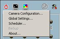 92 Using IP surveillance Software (continued) Monitor Program (continued) About By choosing About, located in the configuration menu shown below, a dialog box will appear and display the information