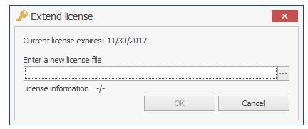 16 Selecting the license file The software expiration date is displayed [A]