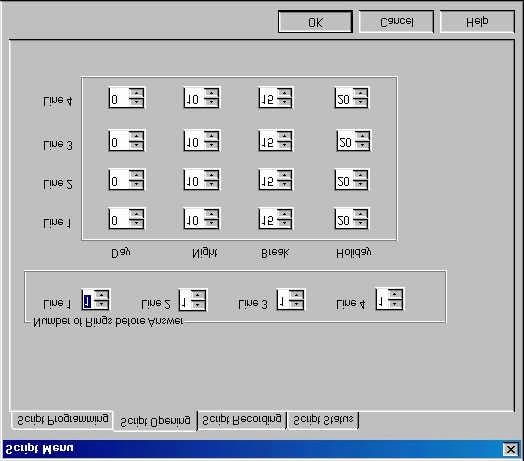 Programming by Computer Figure 4-12 Script Opening Screen The AVMJR allows for up to four different greetings per port when the system is set to auto mode.