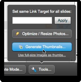- Using separate thumbnails means that the thumbnails will usually load quickly, allowing the user to see a filled-out layout much