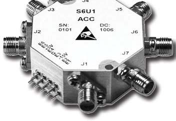 Switches Single-Pole, Six-Throw Switches The S6 series of single pole, six throw PIN diode switches span the frequency range of 10MHz to 18GHz and are available with absorptive or reflective inputs.