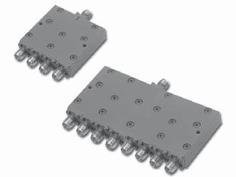 Power Dividers 4 & 8 Way In-Phase Power Divider / Combiners Available as 4 or 8 way standard products, these feature Wilkinson structures to optimize performance over selected bandwidths.