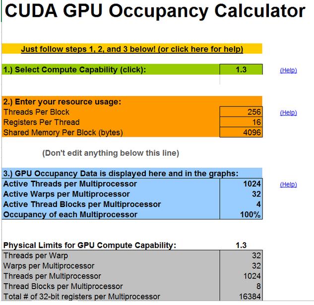 CUDA Occupancy Calculator Available at http://developer.