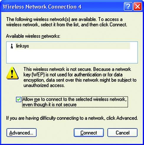 Windows XP Wireless Zero Configuration NOTE: Windows XP has a built-in configuration tool.