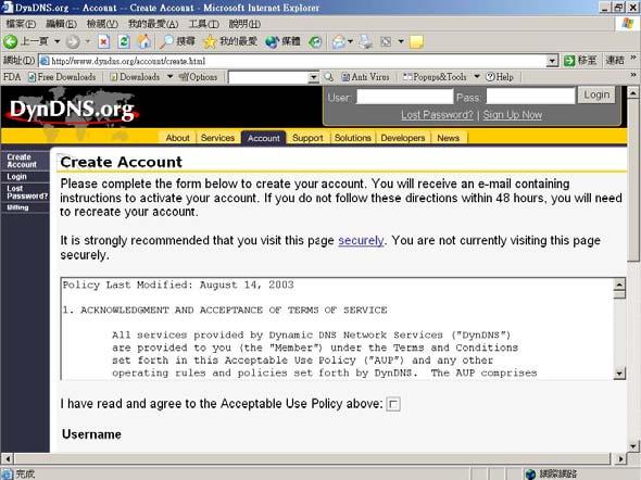 Step 2: click Create Account.
