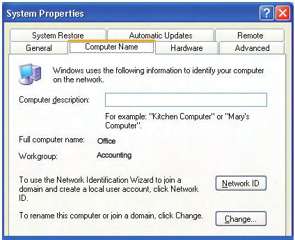 Networking Basics (continued) Naming your Computer To name your computer in Windows XP, please follow