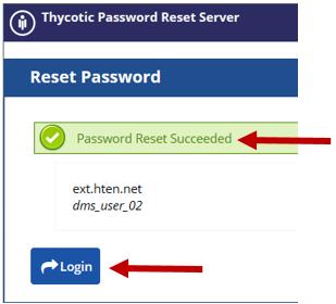 Figure 3.3-3. Password Reset Successful Note that all three questions are required to do a password reset.