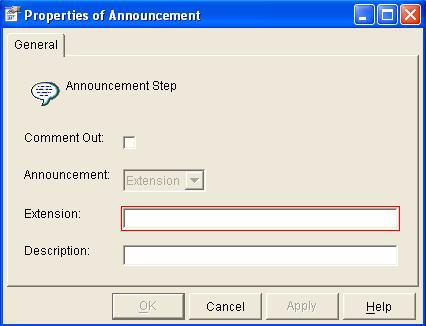 Chapter 4: Getting started with Avaya Visual Vectors 5. Select Properties The Properties input window is displayed. 6.