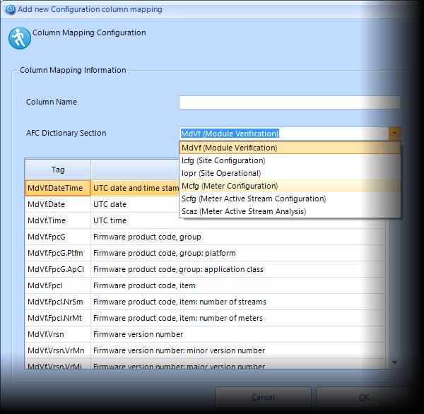 EAFC Export Utility Export Configuration (Advanced) Column Mapping Configuration 4.5 Adding and Editing Column Mapping by Section 1. Click the Add button. The Column Mapping Configuration page opens.