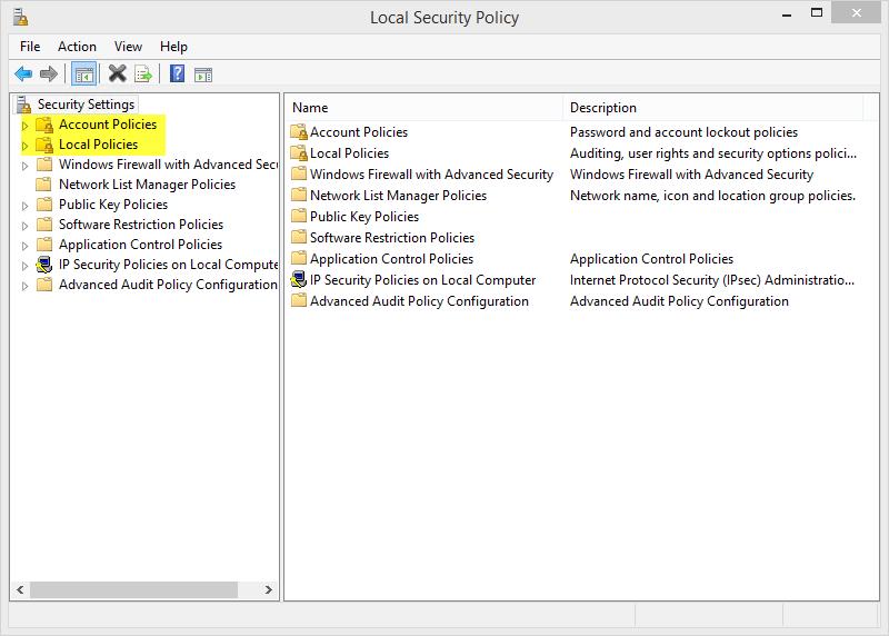 Step 2: Open the Windows Local Security Policy tool. a. To access Local Security Policy in Windows 7 and Vista, use the following path: Start > Administrative Tools > Local Security Policy b.