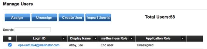 Part 2 of 3 Manage Users Assign Once you have selected the user, click on