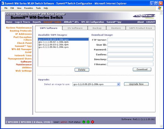 Summit WM-Series Switch software maintenance Summit WM-Series Switch software maintenance You can update the core Summit WM-Series Switch software files, and the Operating System (OS) software using