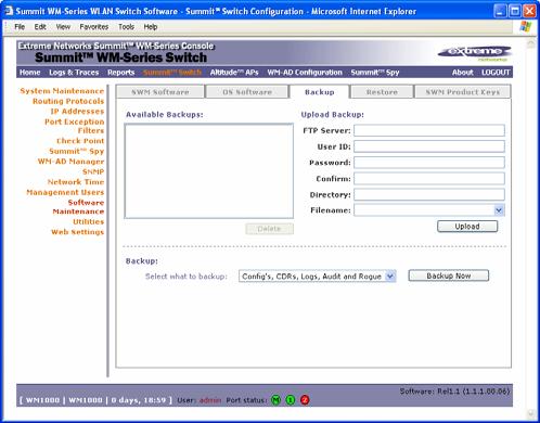 Click on the Software Maintenance option. Click on the OS Software tab. The OS Software Maintenance screen appears. 2 Follow the steps described for the Software Maintenance screen.