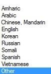 Select your primary spoken language from the dropdown menu.