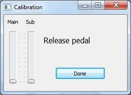 4.13 A new window appears with the text Release pedal (Figure 10). Select Done (single left click) to continue. Figure 10 Click Done 4.
