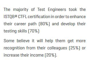 BENEFITS FOT TEST ENGINEERS - SURVEY As a Test Engineer, what was your