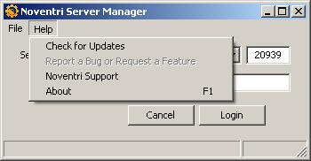File > Exit This option will also close the window, however the Exit option will truly close the Server Manager Tray application and its icon will not be displayed in the Windows System Tray.