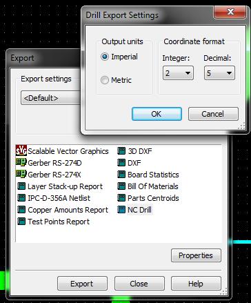 You will now be able to set the Drill Export properties.