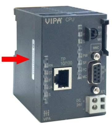 Manual VIPA System 00V Chapter 3 Deployment CPU 1x-BE03 Hardware configuration - Ethernet PG/OP channel Overview The CPU has an integrated Ethernet PG/OP channel This channel allows you to program
