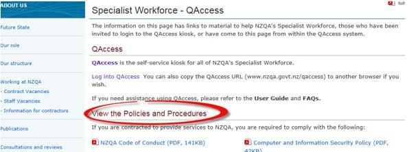 of Conduct When you click on the link, you will be taken to nzqa.govt.