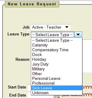 Preferences link. When you open a new leave request the starting and ending times will default to the values as defined.