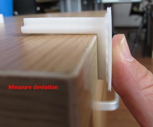 / XZ: 0.00 deg. Next, from the printed calibration part, get the center L shaped component on the front, and measure its Z deviation as shown in Figure 6-3. Put the exact value into the Z box.