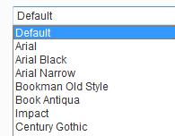 To change the Font Size, open the Font Size Dropdown and select the desired size.