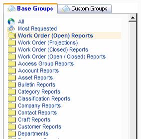 Action Bar: The buttons on the Action Bar at the bottom of the lookup window are used to take action on the selected/highlighted report.