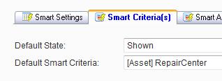 To enable/disable or define smart criteria features available in a report: 1. Ensure the Smart Criteria Sub-Tab is selected. 2.