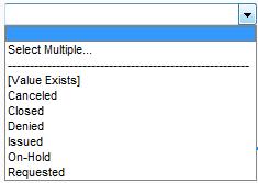 Defining an expression for a field connected to a module lookup: The Repair Center field is an example of a field validated by a module lookup.