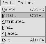 The Font Administrator main window consists of the following parts: 4 Menu Bar Use the menus on the menu bar to access Font Administrator capabilities.