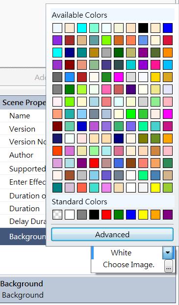 Setting scene properties At the bottom right of the program window, you can: Name your scene by clicking on the Name box and input.