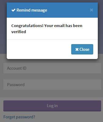 8. Activate the account by clicking Confirm in the receiving mail, BenQ X-Sign member verification e-mail. 9. A notification, Congratulations!