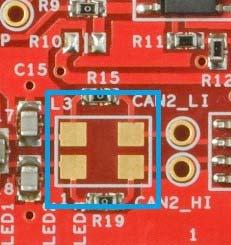 If a choke component is mounted on the L2 footprint (for CAN1 transceiver), resistors R29 and R35 must be removed from the board.