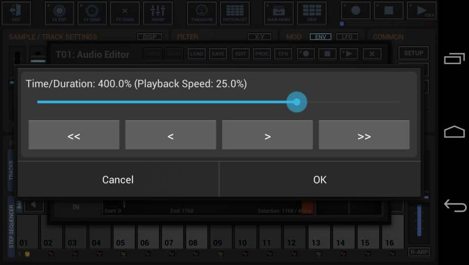 Pitch Shift: The Pitch Shift operation changes the pitch of the selected Sample data without changing the playback speed / duration.