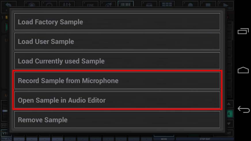 Record Sample from Microphone: Start a new (empty) Audio