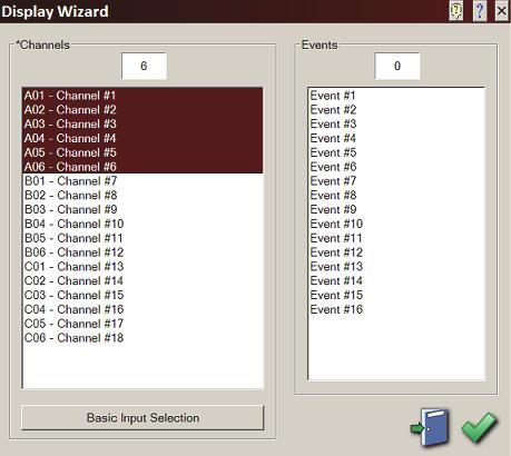 9. Channel Choices Configuration > Realtime (this is where the software starts) First choose the number of channels that you wish to see on the display using the Wizard Icon.