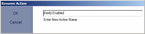 Paste Action This function pastes a previously copied action under the selected Action Type. Select the Action Type under which the new action is to be pasted prior to selecting Paste Action.