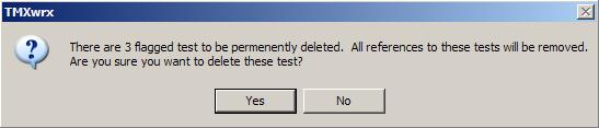 2. Continue to select the other tests that are to be deleted. 3. When all tests that are to be deleted have been identified and flagged select Delete Test(s). 4.