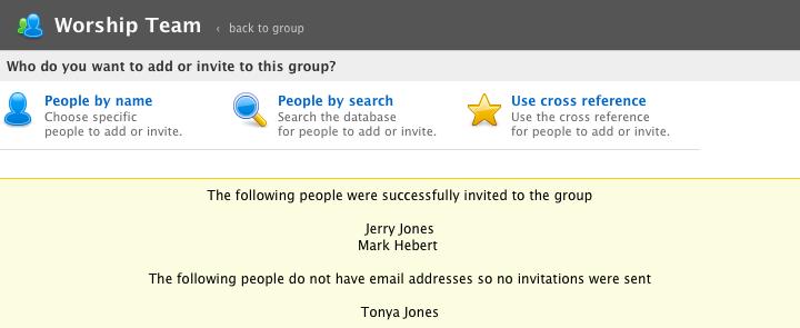 Click Send Now and you'll receive a confirmation that they've been invited to the group.