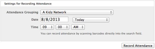 For an Entire Attendance Grouping This last option is available only to Event administrators and allows them to record attendance for multiple Groups at the same time.